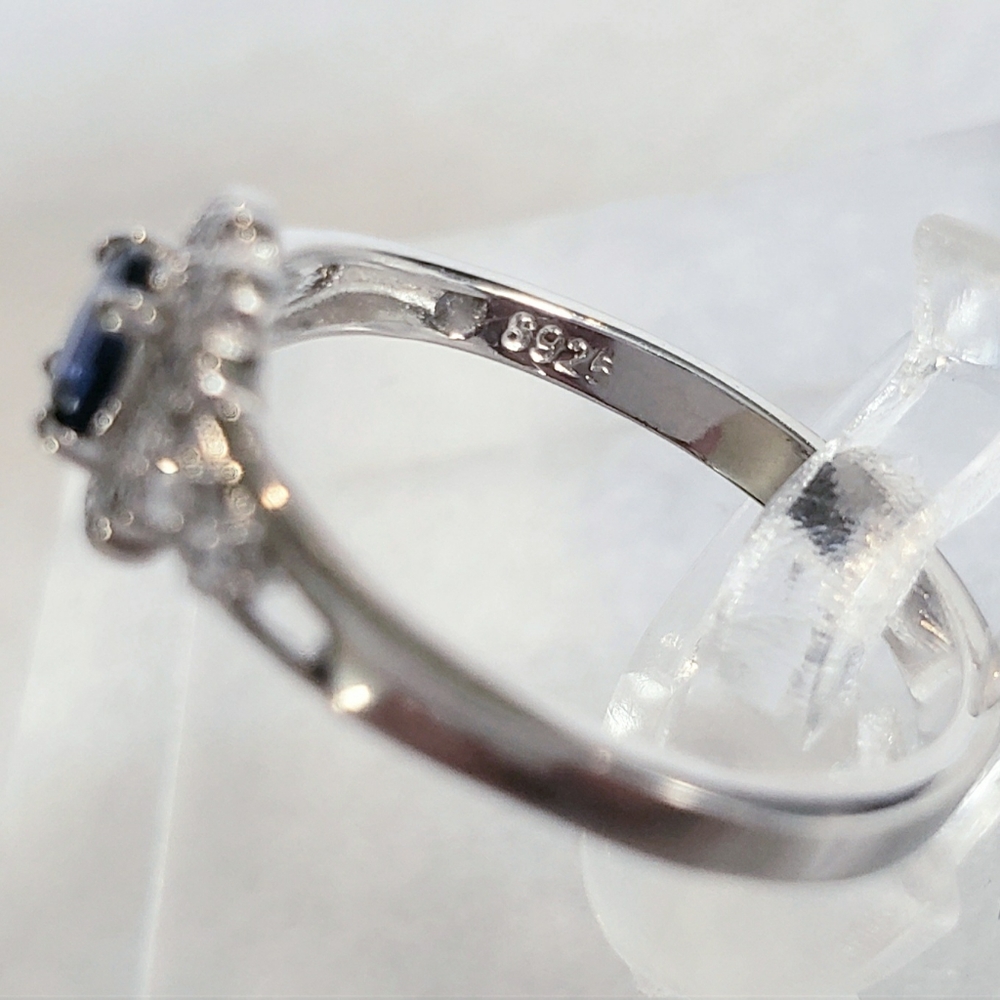 Sterling Silver Natural Sapphire Ring - Picture 3 of 8